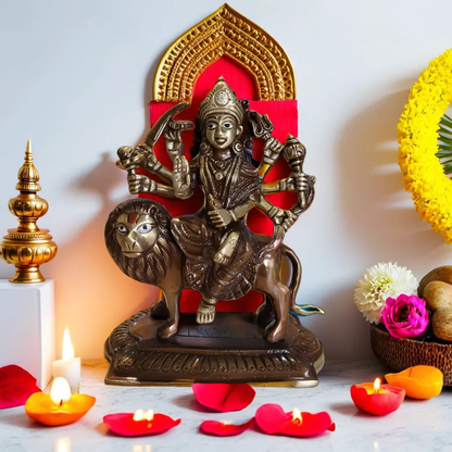 Durga maa sitting on a crown