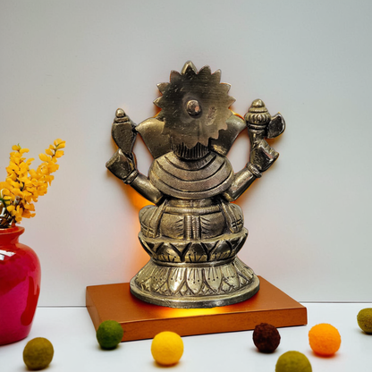 Lord Ganesha sitting on a Mushak | Made with Pure Brass | 5"