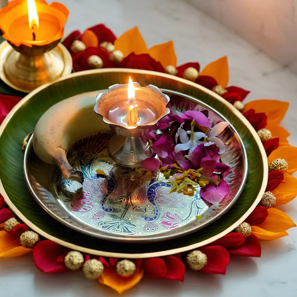 Pooja Diya – Compact Brass Light for Your Home