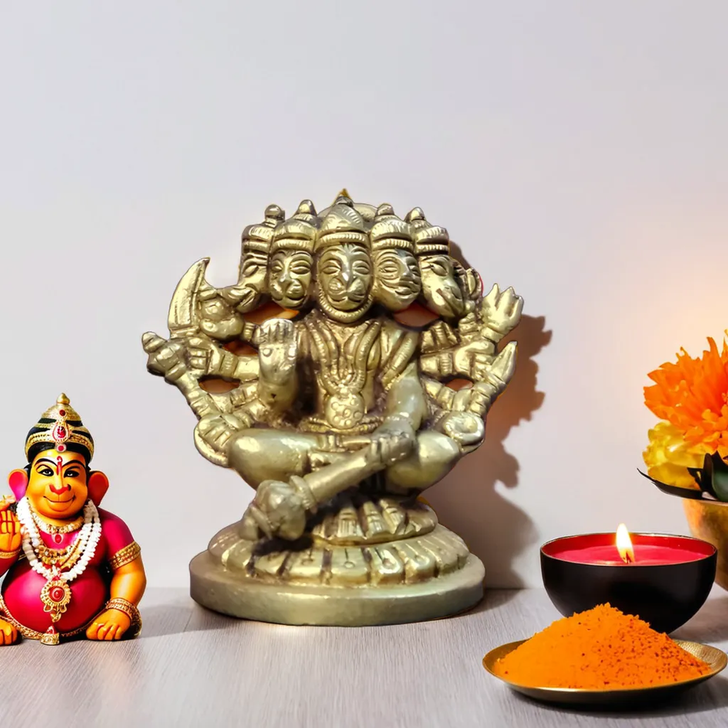 Panchmukhi Hanuman Ji Murti | Made with Pure Brass | 3"